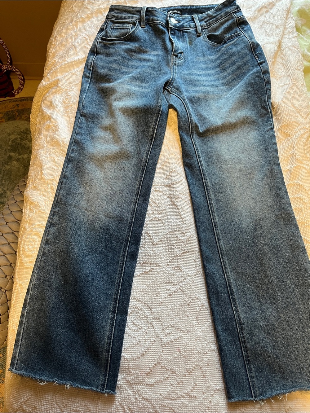 Women's Mid Wash Wide-Leg Jeans Flamingal jeans